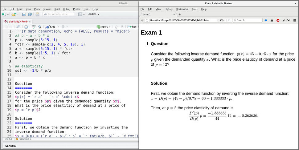 From Static to Numeric to Single-Choice Exercises in R/exams