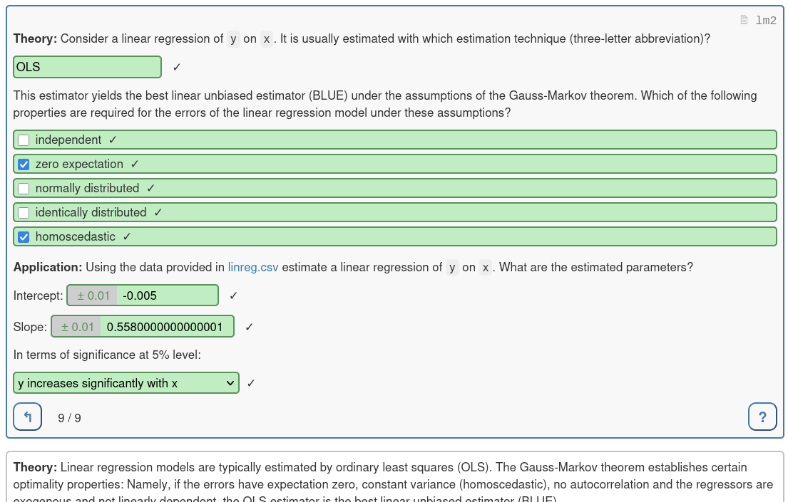 Screenshot of auto-display of lm2 cloze exercise