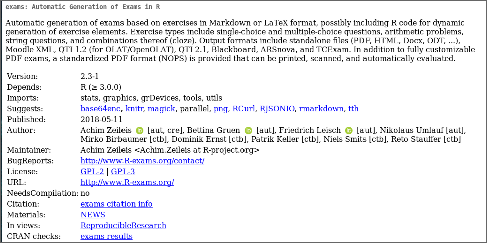 CRAN Release of R/exams 2.3-1