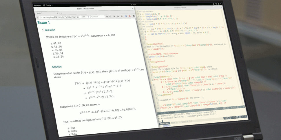 Mathematical Notation in Online R/exams
